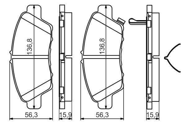 Kit de plaquettes de frein, frein à disque BOSCH 0 986 494 562