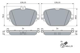 Kit de plaquettes de frein, frein à disque BOSCH 0986424858