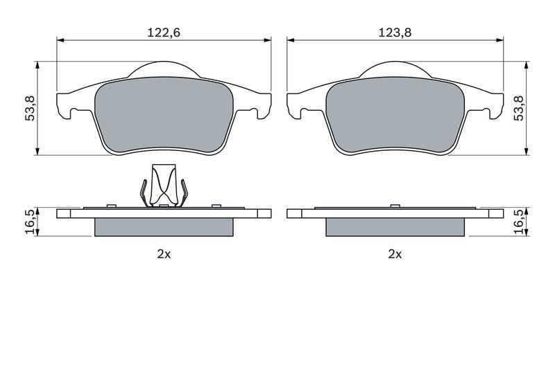 Kit de plaquettes de frein, frein à disque BOSCH 0986424539