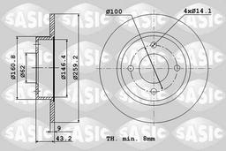 Disque de frein SASIC 6106265