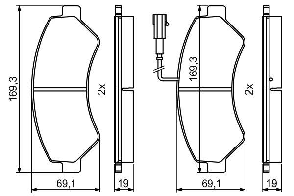 Kit de plaquettes de frein, frein à disque BOSCH 0 986 494 799
