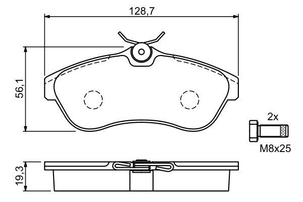 Kit de plaquettes de frein, frein à disque BOSCH 0986424635