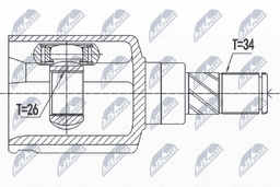 Jeu de joints, arbre de transmission NTY NPW-RE-125