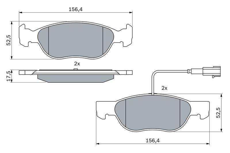 Kit de plaquettes de frein, frein à disque BOSCH 0 986 424 362