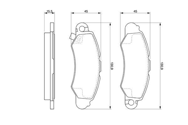Kit de plaquettes de frein, frein à disque BOSCH 0986424804