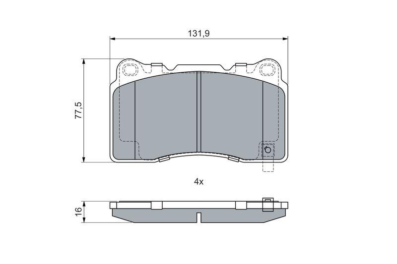 Kit de plaquettes de frein, frein à disque BOSCH 0986424852