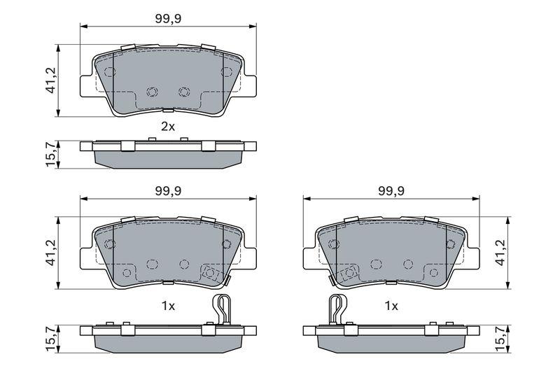 Kit de plaquettes de frein, frein à disque BOSCH 0 986 494 908
