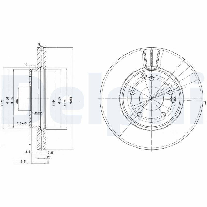 Disque de frein DELPHI BG3240C