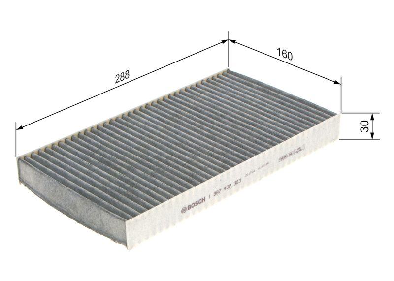 Filtre, air de l'habitacle BOSCH 1 987 432 303