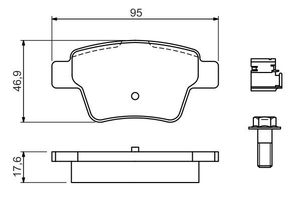 Kit de plaquettes de frein, frein à disque BOSCH 0 986 494 605