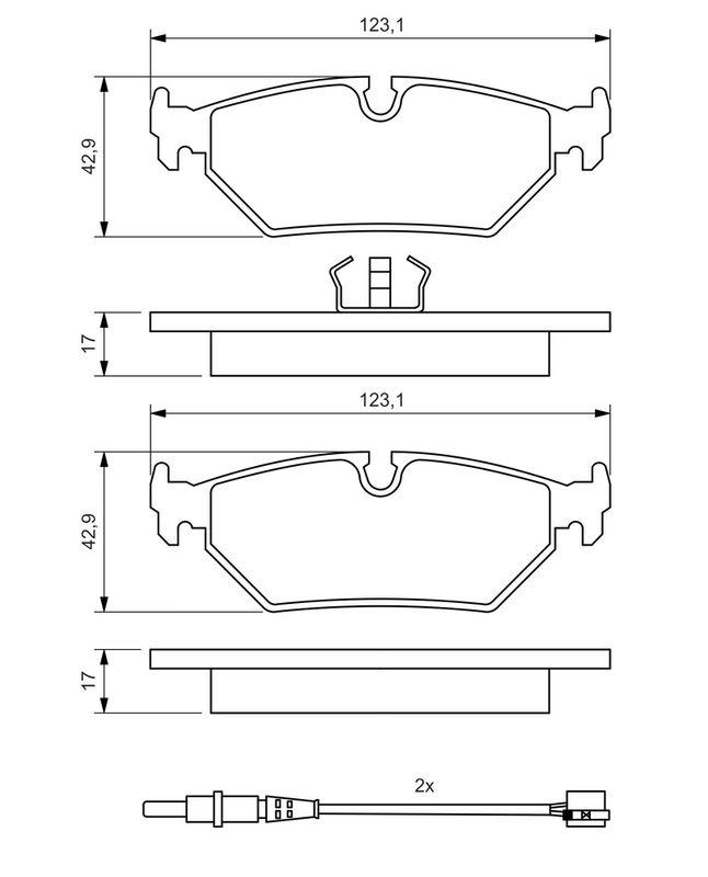 Kit de plaquettes de frein, frein à disque BOSCH 0986424027