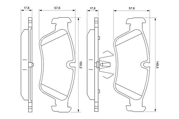 Kit de plaquettes de frein, frein à disque BOSCH 0 986 494 096