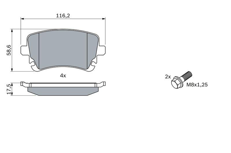 Kit de plaquettes de frein, frein à disque BOSCH 0 986 494 303