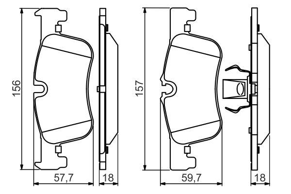 Kit de plaquettes de frein, frein à disque BOSCH 0986494561