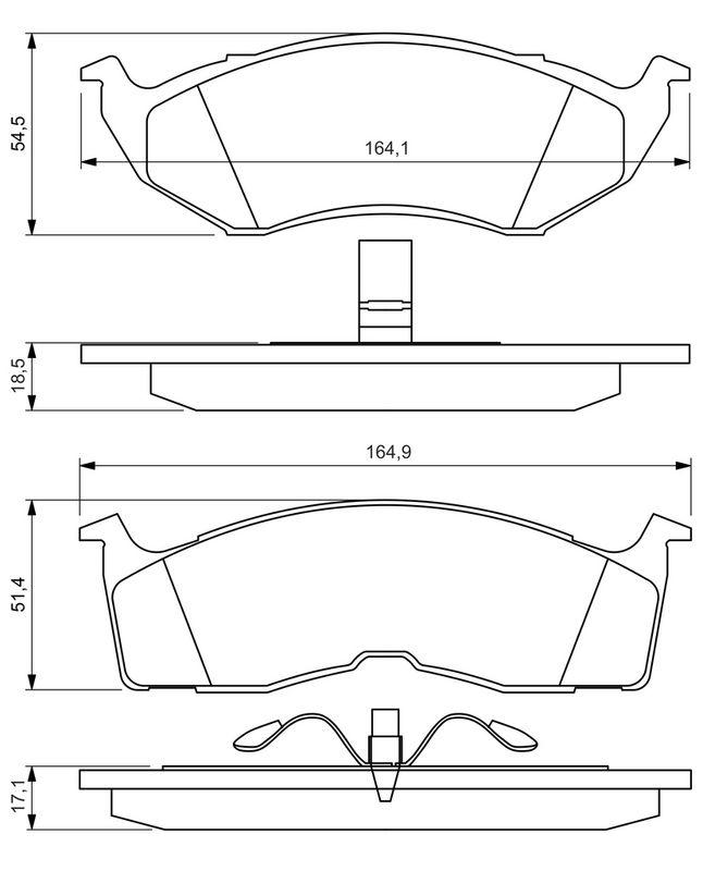Kit de plaquettes de frein, frein à disque BOSCH 0986424363