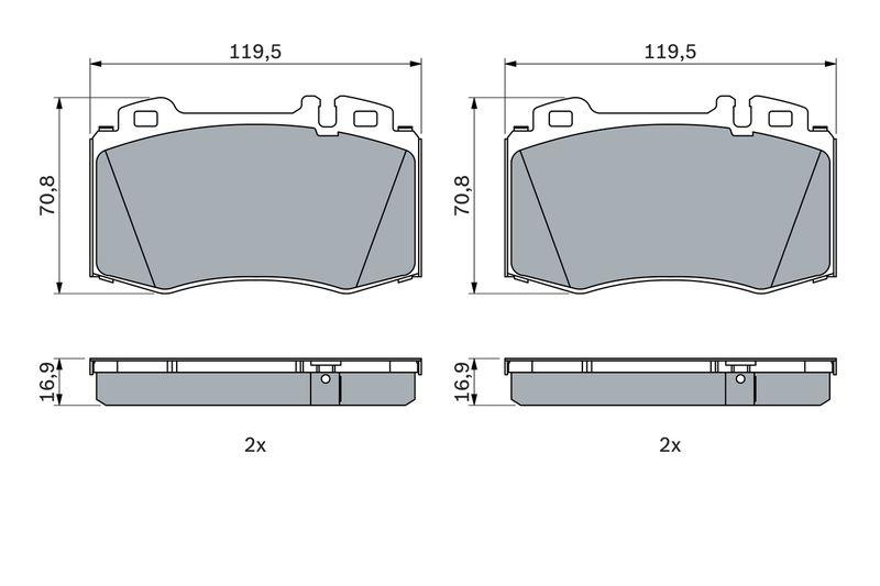 Kit de plaquettes de frein, frein à disque BOSCH 0 986 424 705