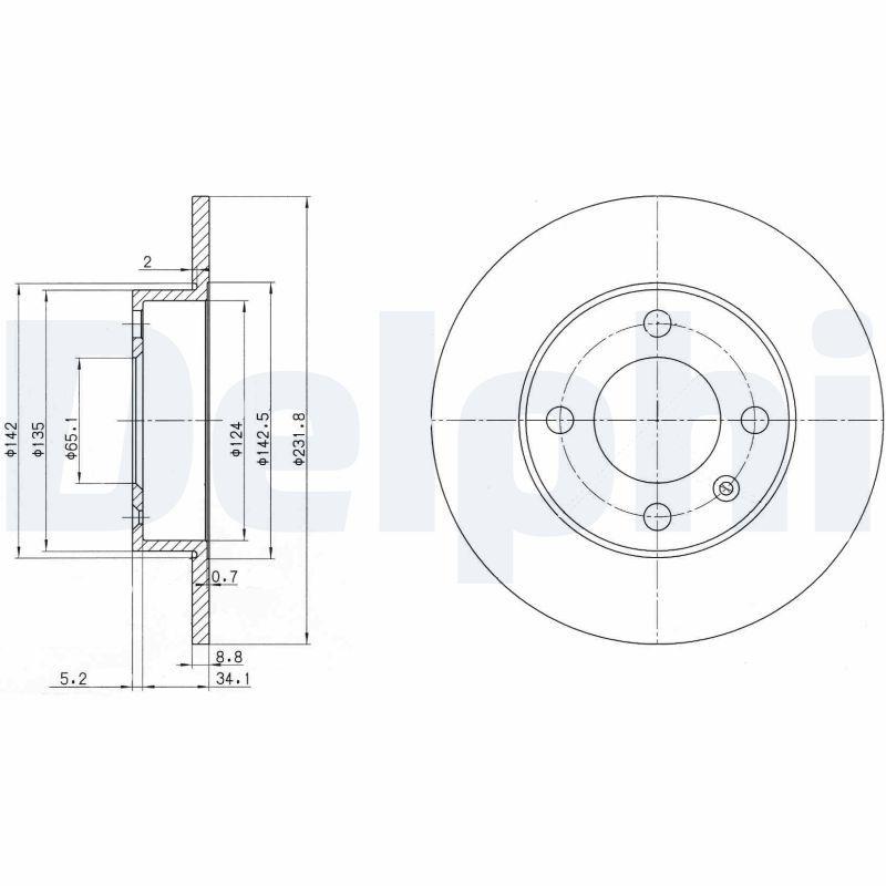 Disque de frein DELPHI BG3505
