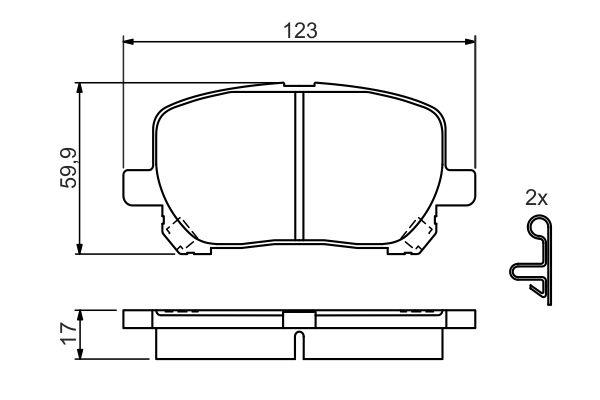 Kit de plaquettes de frein, frein à disque BOSCH 0 986 424 761