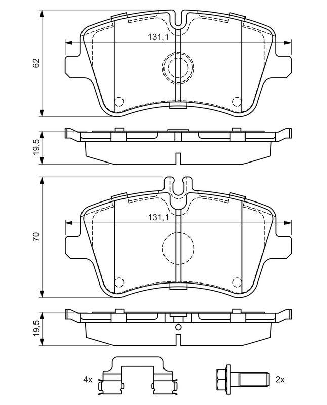 Kit de plaquettes de frein, frein à disque BOSCH 0986494607