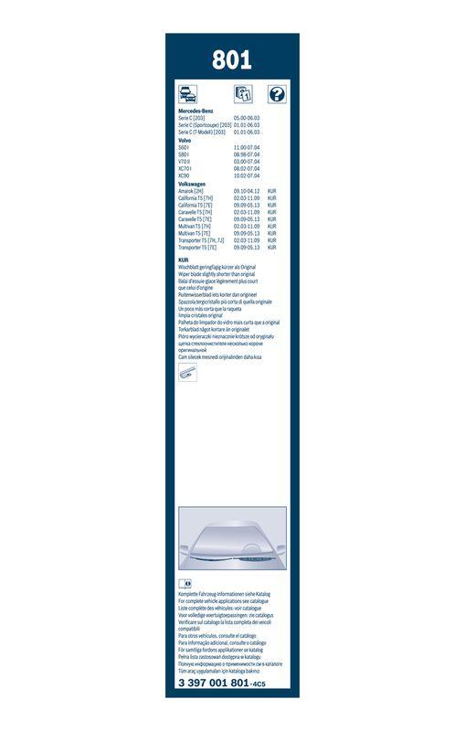 Balai d'essuie-glace BOSCH 3 397 001 801