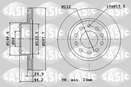Disque de frein SASIC 6106334