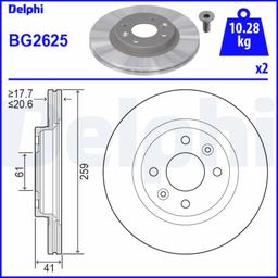 Disque de frein DELPHI BG2625