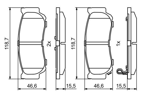 Kit de plaquettes de frein, frein à disque BOSCH 0 986 494 230