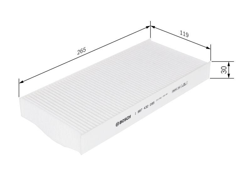Filtre, air de l'habitacle BOSCH 1 987 432 095
