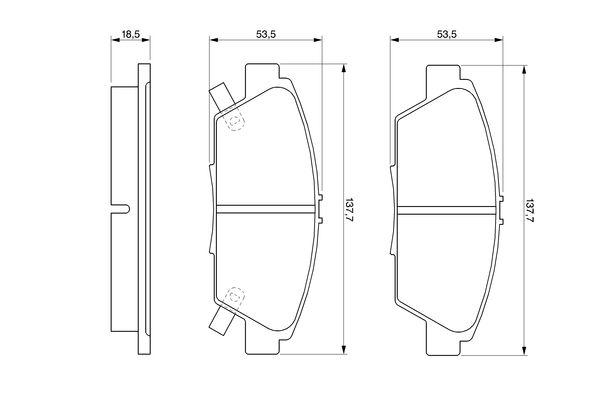 Kit de plaquettes de frein, frein à disque BOSCH 0 986 424 289