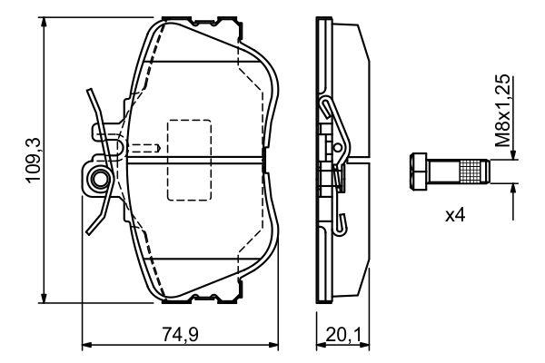 Kit de plaquettes de frein, frein à disque BOSCH 0 986 460 977
