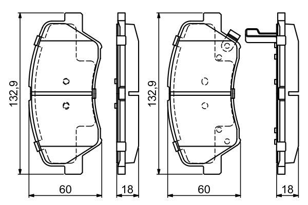 Kit de plaquettes de frein, frein à disque BOSCH 0 986 494 691