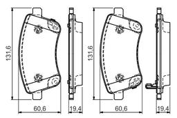 Kit de plaquettes de frein, frein à disque BOSCH 0986494552