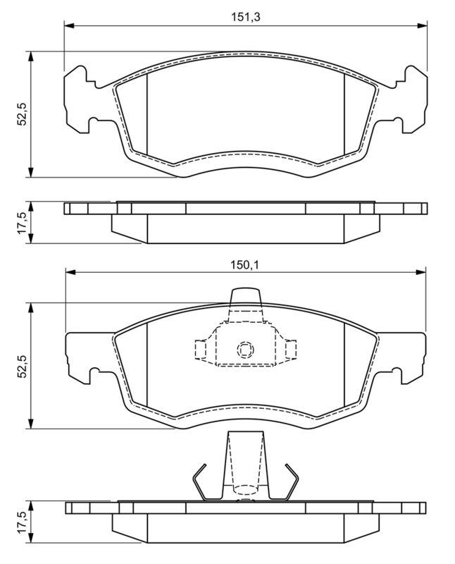 Kit de plaquettes de frein, frein à disque BOSCH 0986494197
