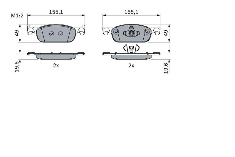 Kit de plaquettes de frein, frein à disque BOSCH 0986424021