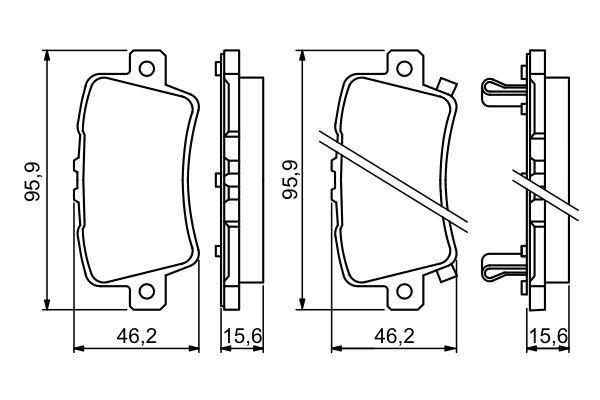 Kit de plaquettes de frein, frein à disque BOSCH 0 986 494 249