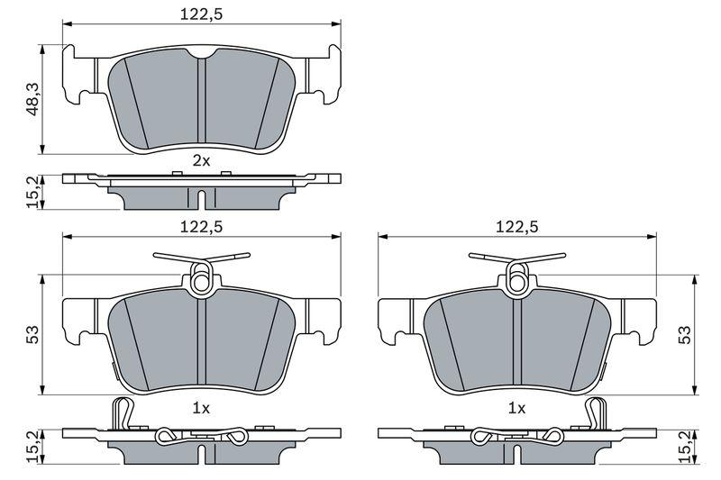 Kit de plaquettes de frein, frein à disque BOSCH 0 986 424 807