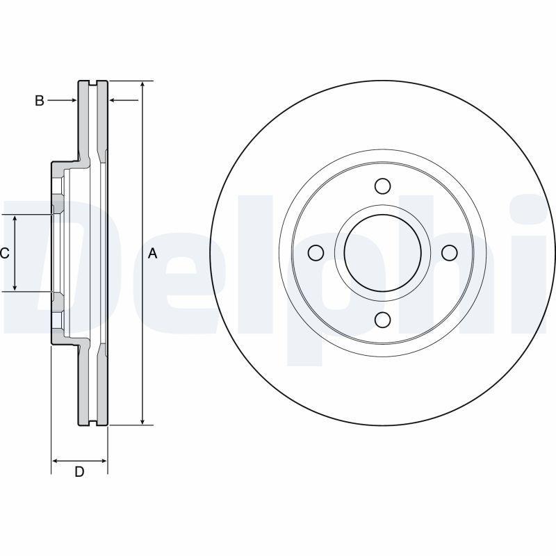 Disque de frein DELPHI BG4569C