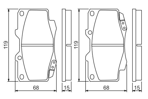 Kit de plaquettes de frein, frein à disque BOSCH 0986494497