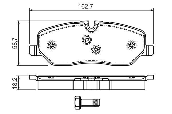 Kit de plaquettes de frein, frein à disque BOSCH 0 986 494 147