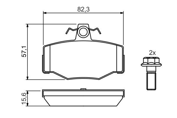 Kit de plaquettes de frein, frein à disque BOSCH 0986460993