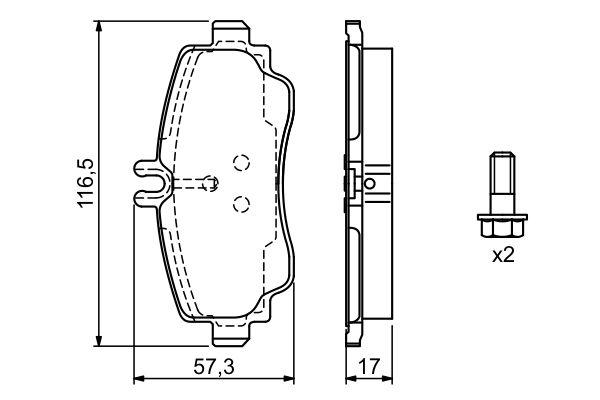 Kit de plaquettes de frein, frein à disque BOSCH 0 986 424 470