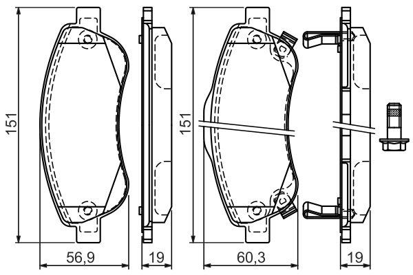 Kit de plaquettes de frein, frein à disque BOSCH 0 986 494 379