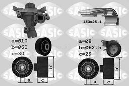 Pompe à eau + kit de courroie crantée SASIC 3900028