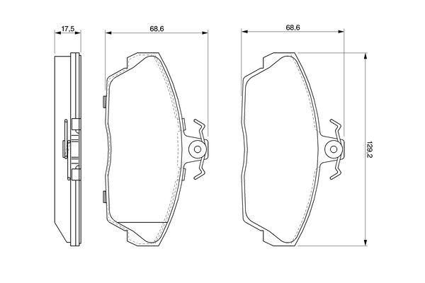 Kit de plaquettes de frein, frein à disque BOSCH 0986424566