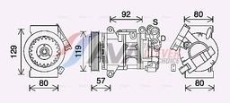 Compresseur, climatisation AVA QUALITY COOLING PEAK408