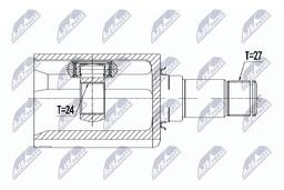 Jeu de joints, arbre de transmission NTY NPW-ME-089