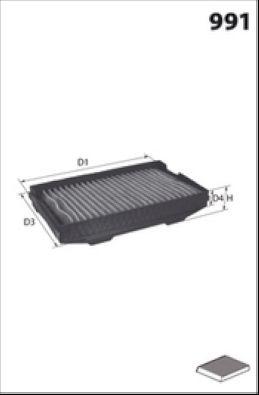 Filtre, air de l'habitacle MECAFILTER EKR7156