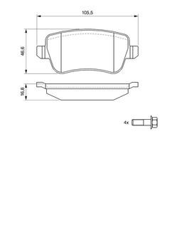 Kit de plaquettes de frein, frein à disque BOSCH 0986494126