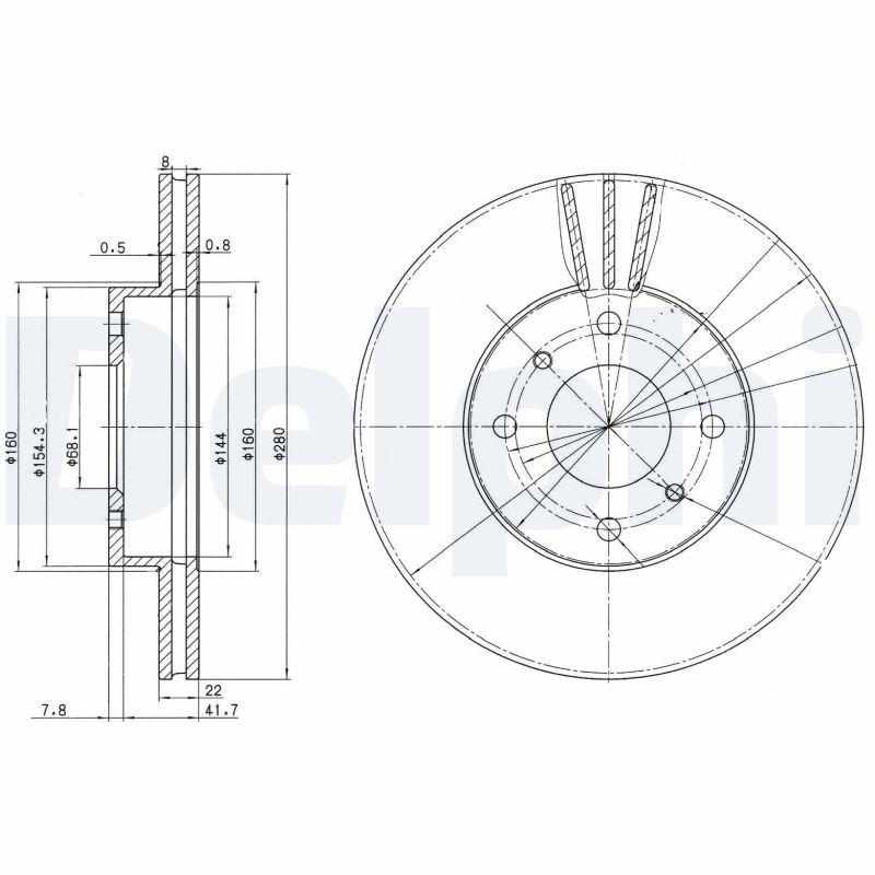 Disque de frein DELPHI BG3596