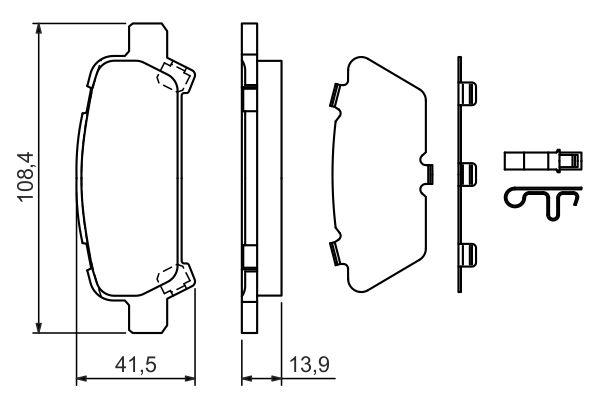 Kit de plaquettes de frein, frein à disque BOSCH 0 986 424 650